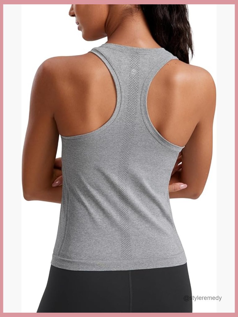 Seamless Racerback Tank Top Athletic Running Gym Sleeveless Crewneck Breathable